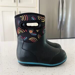 BOGS Black Rainbow Rain Boots Little Kids Size 7